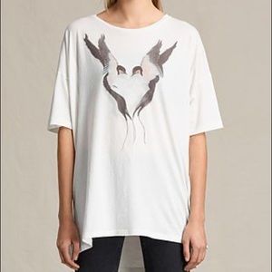 Allsaints lovebird Cora t shirt white oversized